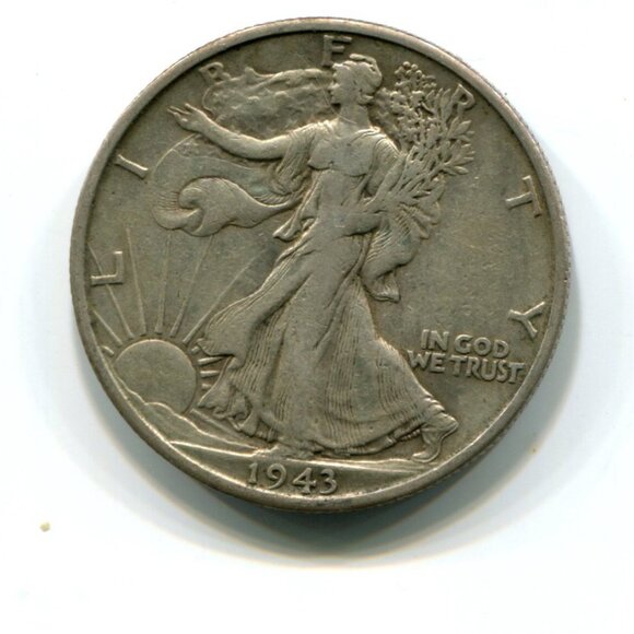 1943S USA Walking Liberty Half Dollar Coin (l9) - Picture 2 of 2